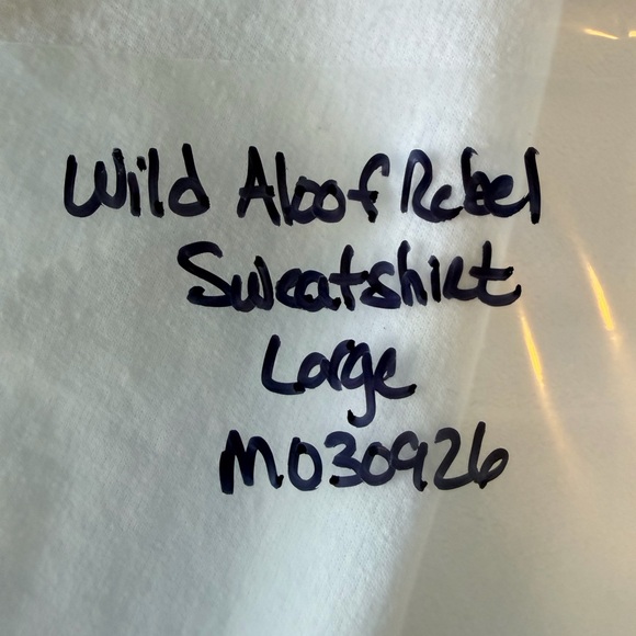 Wild Aloof Rebel Graphic Sweatshirt Large White Crewneck - Picture 8 of 8